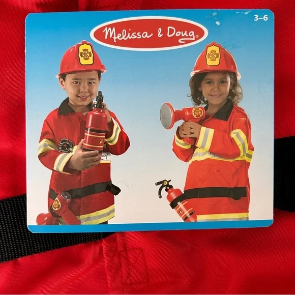 Melissa And Doug Fire Chief Role play Costume Set Ages 3 To 6 NIOB - Picture 6 of 9
